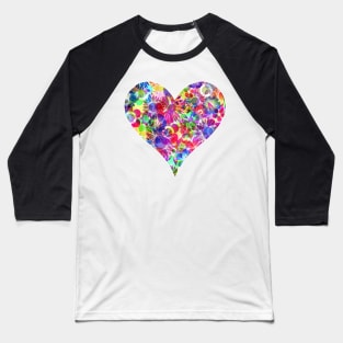 Flower Floral Colorful Rainbow Heart Baseball T-Shirt